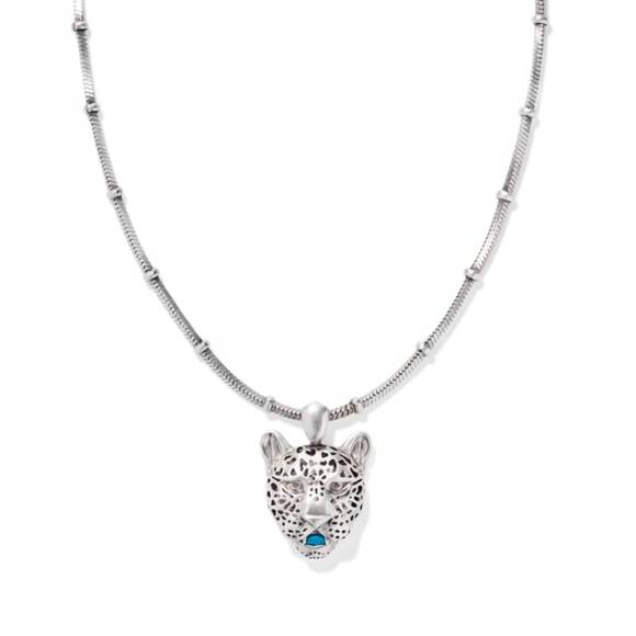 NEW KENDRA SCOTT women's maura jaguar short vintage necklace in variegated indig